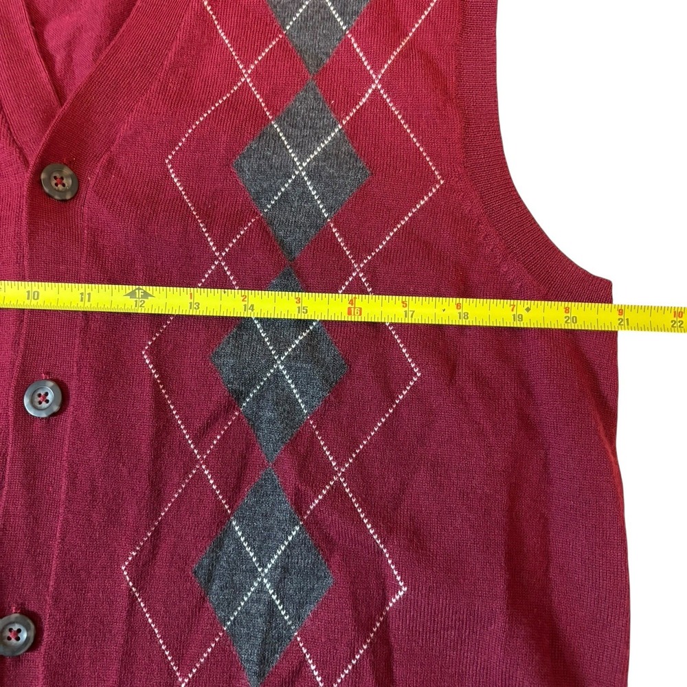 Sweater Vest Mens M Medium Merino Wool Argyle Preppy Old Money Grandpa Collegiat - Picture 9 of 12